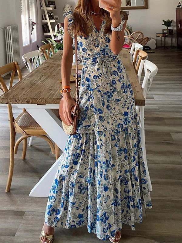Floral Casual Holiday Sexy Print Dress Tunics Spring floral