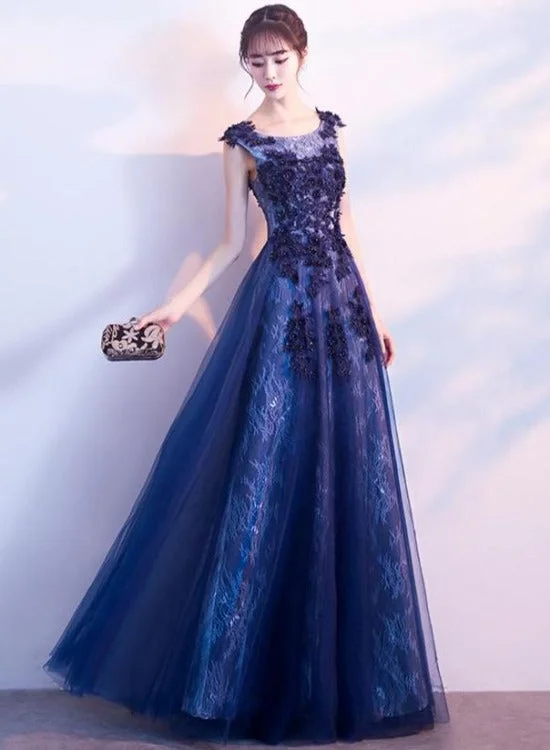 Beautiful A-line Tulle Long Party Dress with Lace Applique, Long Evening Dresses Formal Dress Tunics Leisure comfortable Beautiful A-line Tulle Long Party Dress with Lace Applique, Long Evening Dresses Formal Dress Tunics Leisure comfortable