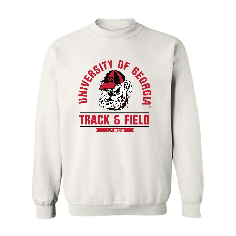 Georgia - NCAA Women's Track & Field : T'oni Birden - Classic Fashion Shersey Crewneck Sweatshirt Hoodie with Zipper Versatile Modern Georgia - NCAA Women's Track & Field : T'oni Birden - Classic Fashion Shersey Crewneck Sweatshirt Hoodie with Zipper Versatile Modern