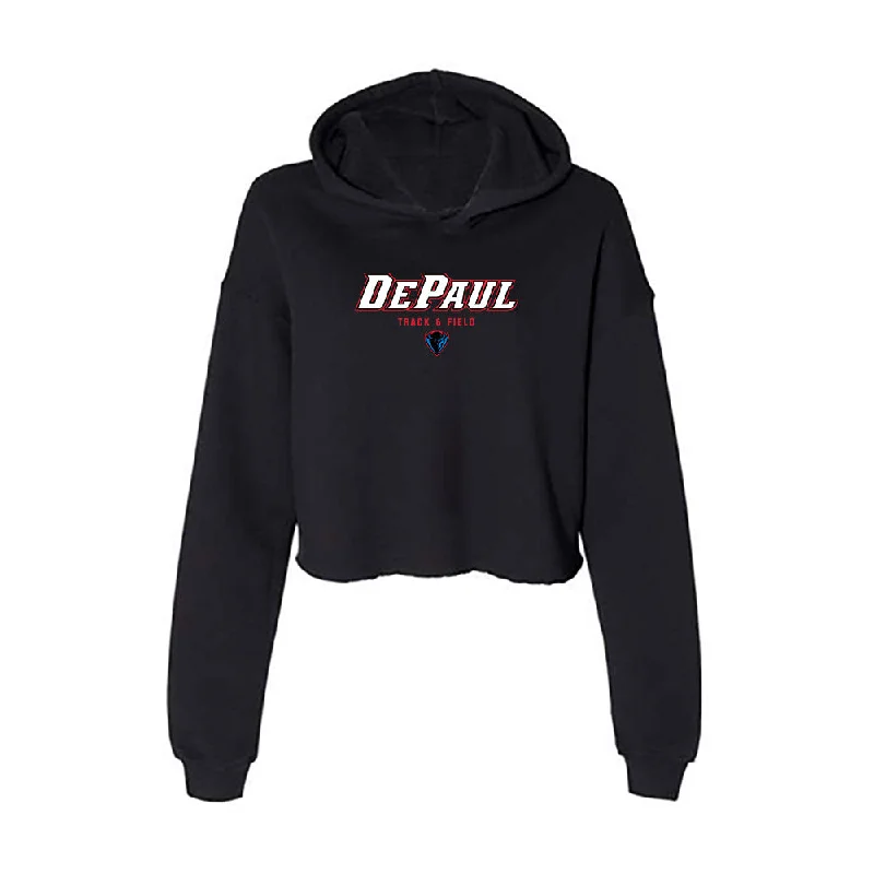 DePaul - NCAA Women's Track & Field : Ashley Noel - Women's Crop Fleece Hoodie Hoodie with Rhinestones Sparkly Elegant DePaul - NCAA Women's Track & Field : Ashley Noel - Women's Crop Fleece Hoodie Hoodie with Rhinestones Sparkly Elegant