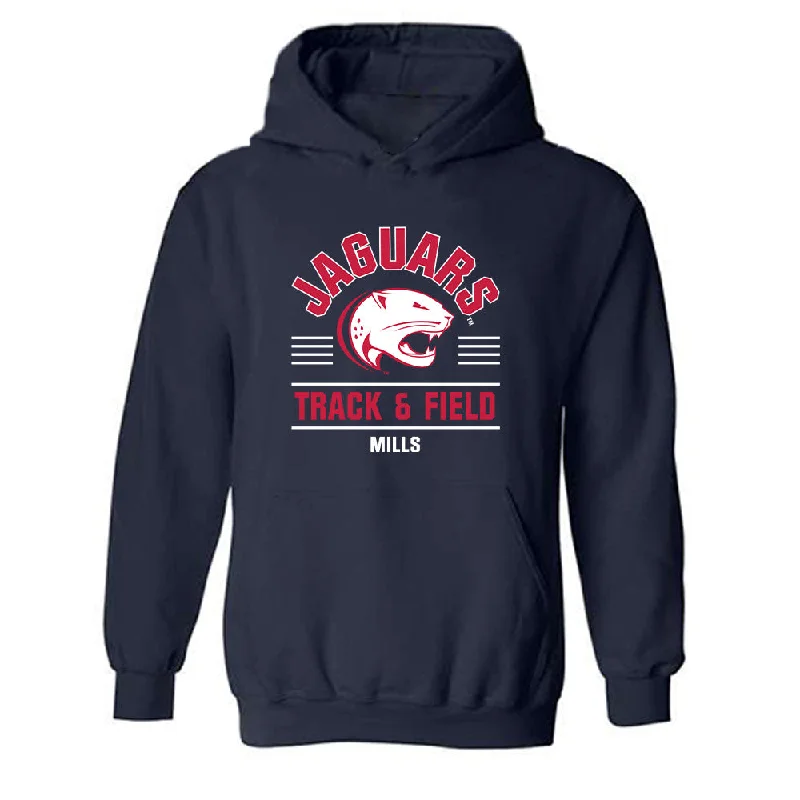 South Alabama - NCAA Women's Track & Field : Karleigh Mills - Classic Fashion Shersey Hooded Sweatshirt Hoodie with Monochrome Minimalist Simple South Alabama - NCAA Women's Track & Field : Karleigh Mills - Classic Fashion Shersey Hooded Sweatshirt Hoodie with Monochrome Minimalist Simple