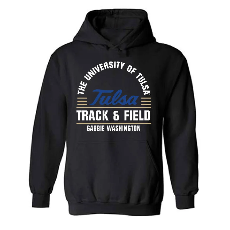 Tulsa - NCAA Women's Track & Field : Gabbie Washington - Classic Fashion Shersey Hooded Sweatshirt Hoodie with Hem Patch Decorative Personalized Tulsa - NCAA Women's Track & Field : Gabbie Washington - Classic Fashion Shersey Hooded Sweatshirt Hoodie with Hem Patch Decorative Personalized