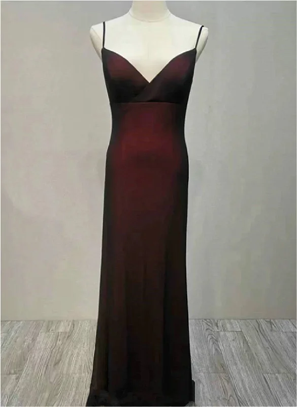 Black and Red Sweetheart Simple Straps Long Prom Dress, A-line Long Party Dress Tunics Business professional Black and Red Sweetheart Simple Straps Long Prom Dress, A-line Long Party Dress Tunics Business professional