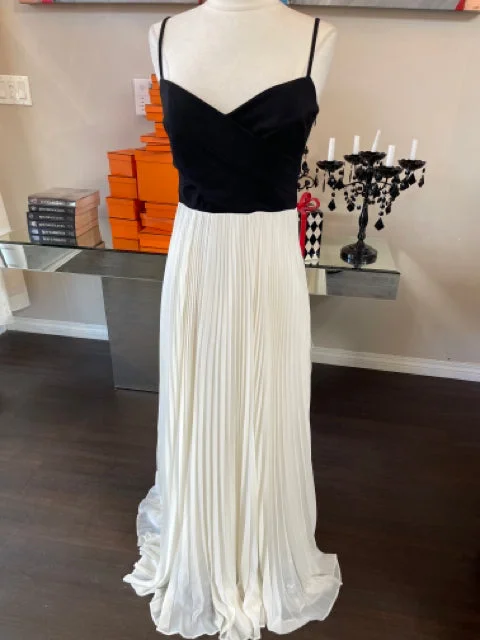 Laundry Size 2 Black Knife Pleat Long Dress Gown 1-377-52321 Tunics Lace romantic