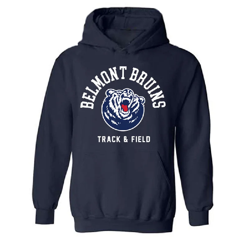 Belmont - NCAA Women's Track & Field : Kaitlyn Thorne - Classic Shersey Hooded Sweatshirt Hoodie with Mock Neck Collared Structured Belmont - NCAA Women's Track & Field : Kaitlyn Thorne - Classic Shersey Hooded Sweatshirt Hoodie with Mock Neck Collared Structured
