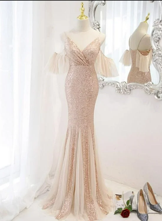 Sequins and Tulle Mermaid Long Party Dress Prom Dress, Off Shoulder Formal Dresses Tunics Corduroy durable Sequins and Tulle Mermaid Long Party Dress Prom Dress, Off Shoulder Formal Dresses Tunics Corduroy durable