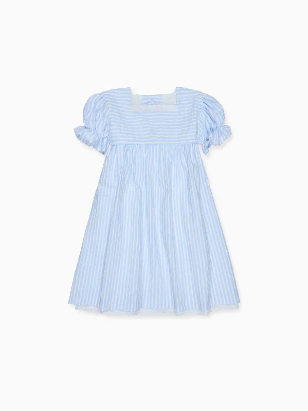 Blue Stripe Zoe Girl Empire Dress Tunics Short Trendy
