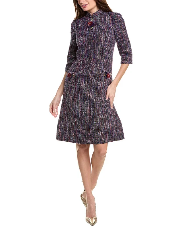 Teri Jon by Rickie Freeman Tweed Sheath Dress Tunics Polka dots