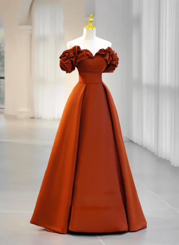 Off Shoulder Satin Sweetheart Floor Length Party Dress, Satin Simple Formal Dress Crew Neckline Casual Off Shoulder Satin Sweetheart Floor Length Party Dress, Satin Simple Formal Dress Crew Neckline Casual