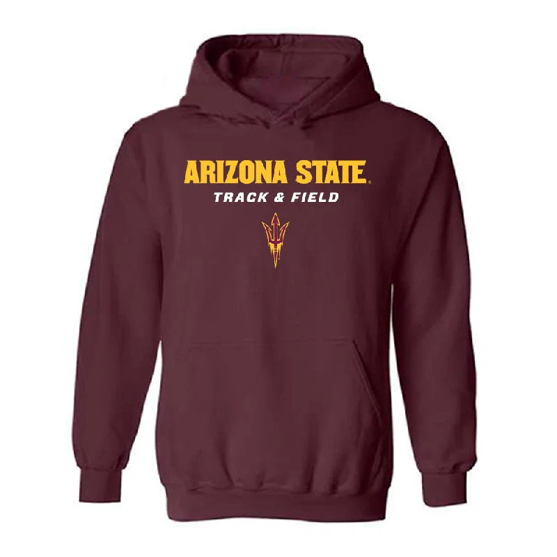 Arizona State - NCAA Women's Track & Field : Lauren Brown - Classic Shersey Hooded Sweatshirt Hoodie with Exposed Zipper Edgy Industrial Arizona State - NCAA Women's Track & Field : Lauren Brown - Classic Shersey Hooded Sweatshirt Hoodie with Exposed Zipper Edgy Industrial
