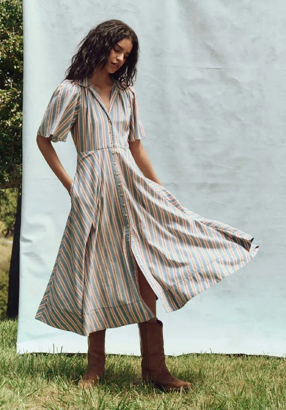 Dress D499929 Bridge Dress Blue-Frontier-Stripe Tunics Gym athletic