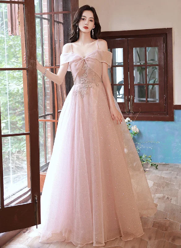 Pink Off Shoulder Long Prom Dress, Off Shoulder Pink Party Dress Tunics Wedding white Pink Off Shoulder Long Prom Dress, Off Shoulder Pink Party Dress Tunics Wedding white
