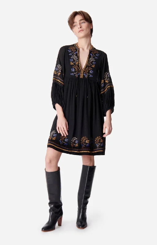 Dress Takis 5eva06-v08187 Noir Tunics Cozy comfortable