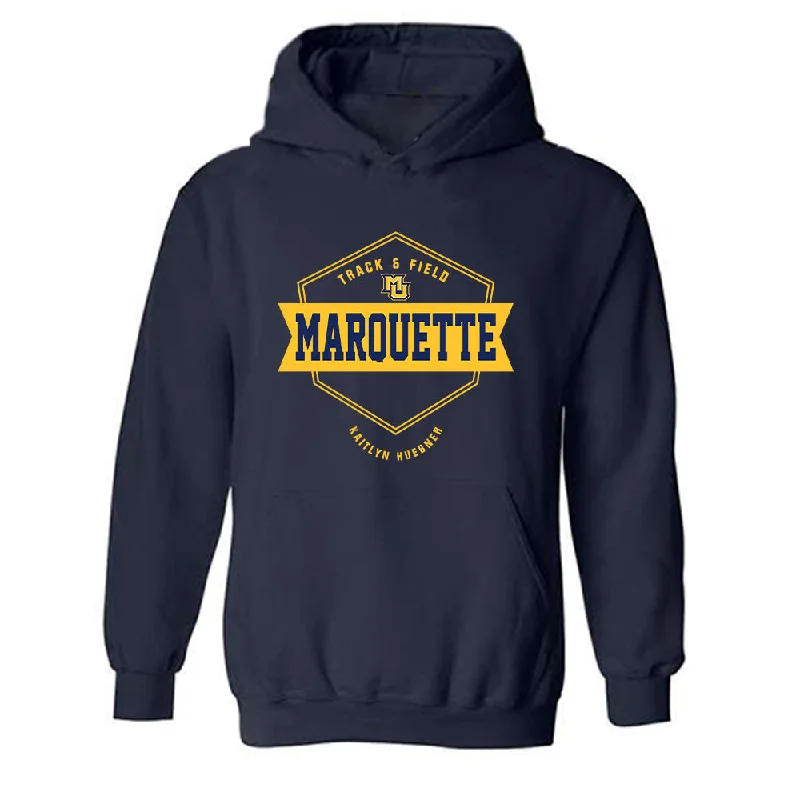 Marquette - NCAA Women's Track & Field : Kaitlyn Huebner - Fashion Shersey Hooded Sweatshirt Cotton Hoodie Fleece Lining Warmth