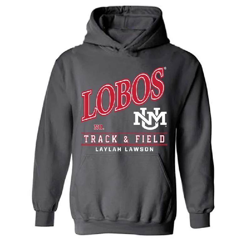New Mexico - NCAA Women's Track & Field : Laylah Lawson - Hooded Sweatshirt Hoodie with Hem Ribbing Snug Secure