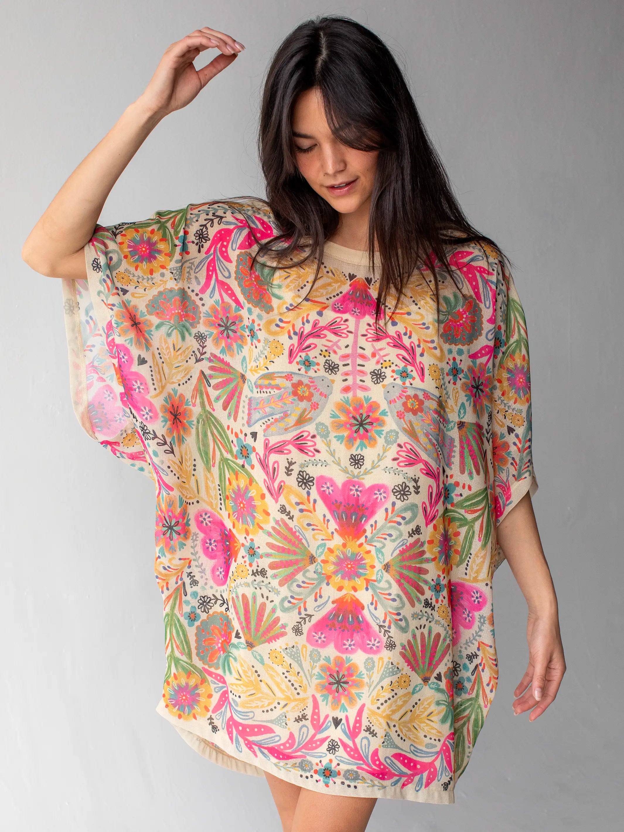Happy Days Shift Dress - Light Sage Birds Shift Classic Vintage