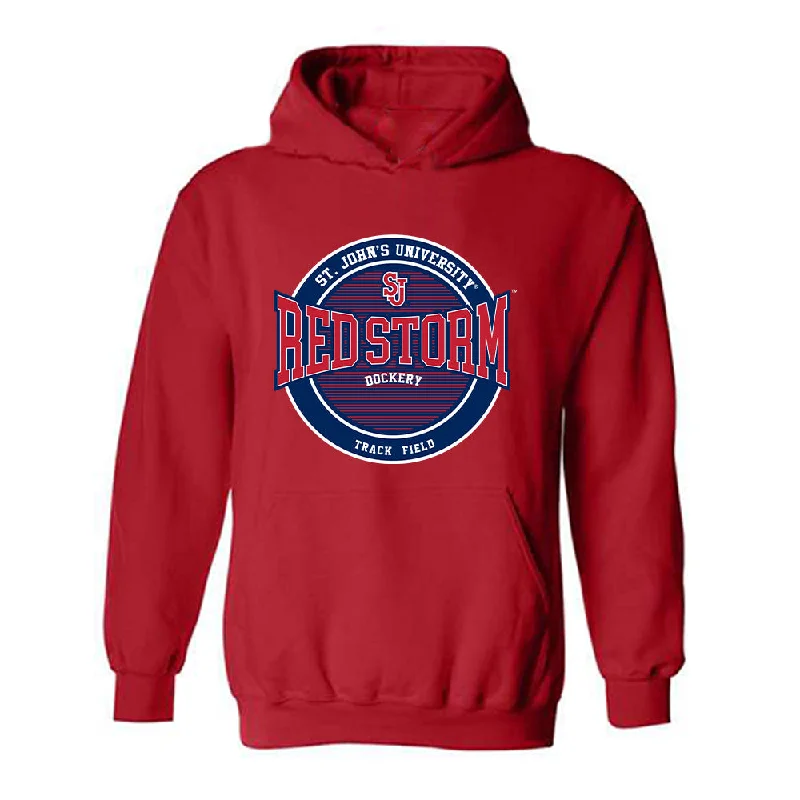 St. Johns - NCAA Women's Track & Field : Jade Dockery - Classic Fashion Shersey Hooded Sweatshirt Hoodie with Hood Adjustable Protection St. Johns - NCAA Women's Track & Field : Jade Dockery - Classic Fashion Shersey Hooded Sweatshirt Hoodie with Hood Adjustable Protection