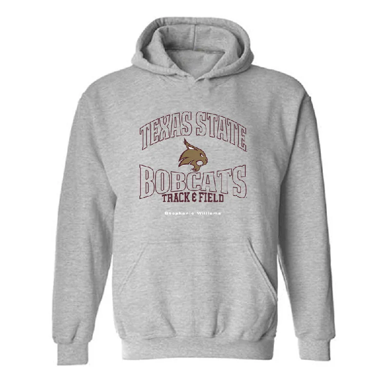 Texas State - NCAA Women's Track & Field : Stephanie Williams - Hooded Sweatshirt Hoodie with Oversized Fit Loose Comfortable Texas State - NCAA Women's Track & Field : Stephanie Williams - Hooded Sweatshirt Hoodie with Oversized Fit Loose Comfortable