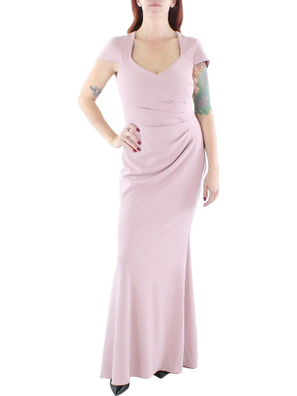 Womens Ruffled Cut Out Back Evening Dress Off-the-shoulder Chic Trendy