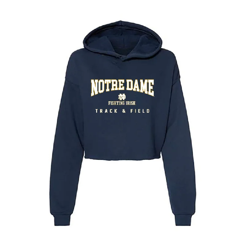 Notre Dame - NCAA Women's Track & Field : Jadin O'Brien - Women's Crop Fleece Hoodie Cotton Hoodie Fleece Lining Warmth