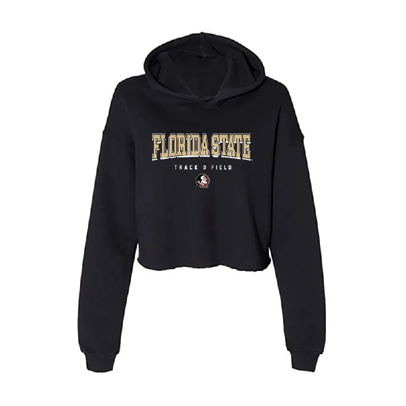FSU - NCAA Women's Track & Field : Zee Curtis - Women's Crop Fleece Hoodie Hoodie with Contrast Stitching Detailed Premium FSU - NCAA Women's Track & Field : Zee Curtis - Women's Crop Fleece Hoodie Hoodie with Contrast Stitching Detailed Premium