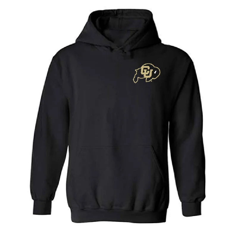 Colorado - NCAA Women's Track & Field : Olivia Sheridan - Hooded Sweatshirt Hoodie with Mock Neck Collared Structured Colorado - NCAA Women's Track & Field : Olivia Sheridan - Hooded Sweatshirt Hoodie with Mock Neck Collared Structured