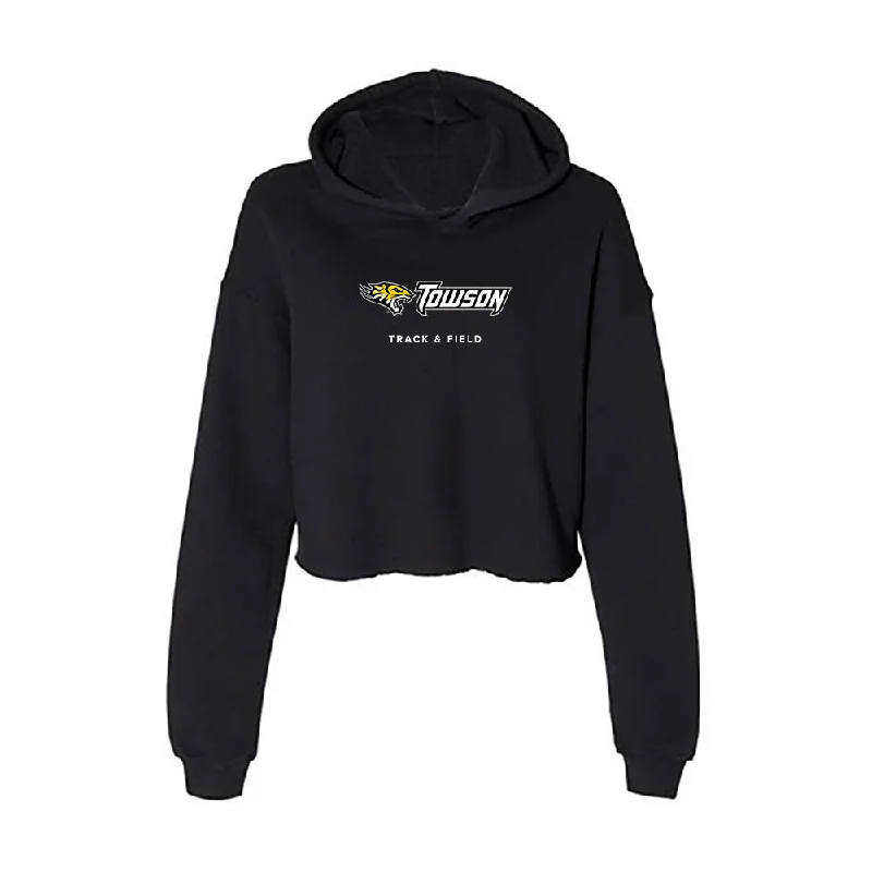 Towson - NCAA Women's Track & Field : Maya Tucker - Women's Crop Fleece Hoodie Hoodie with Back Slit Movement Comfort Towson - NCAA Women's Track & Field : Maya Tucker - Women's Crop Fleece Hoodie Hoodie with Back Slit Movement Comfort