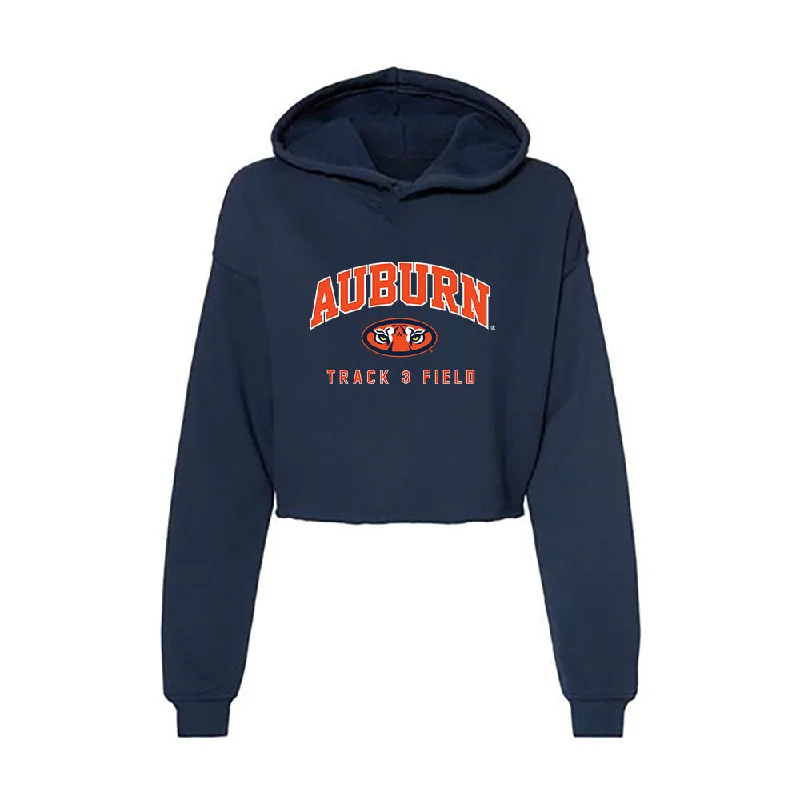 Auburn - NCAA Women's Track & Field : Maura Huwalt - Women's Crop Fleece Hoodie Hoodie with Distressed Vintage Worn Auburn - NCAA Women's Track & Field : Maura Huwalt - Women's Crop Fleece Hoodie Hoodie with Distressed Vintage Worn