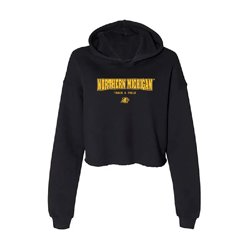 Northern Michigan - NCAA Women's Track & Field : Madelyn Rasmussen - Women's Crop Fleece Hoodie Hoodie with Ribbed Cuffs Snug Fit Comfort Northern Michigan - NCAA Women's Track & Field : Madelyn Rasmussen - Women's Crop Fleece Hoodie Hoodie with Ribbed Cuffs Snug Fit Comfort