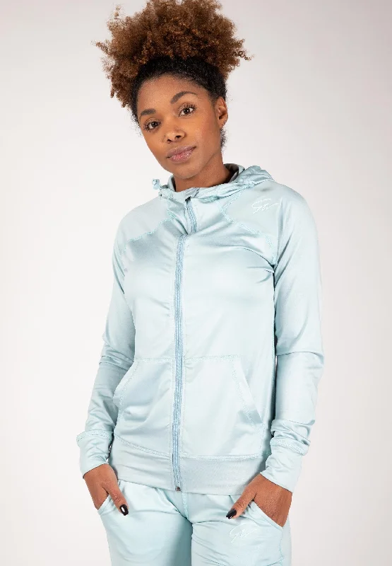 Vici Jacket - Light Blue Cotton Fabric Linen Fabric Terry Fabric