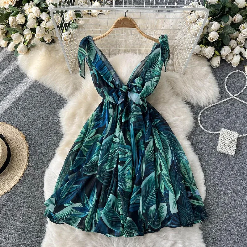Lace Up Skirt Print Chiffon lightweight skirt design