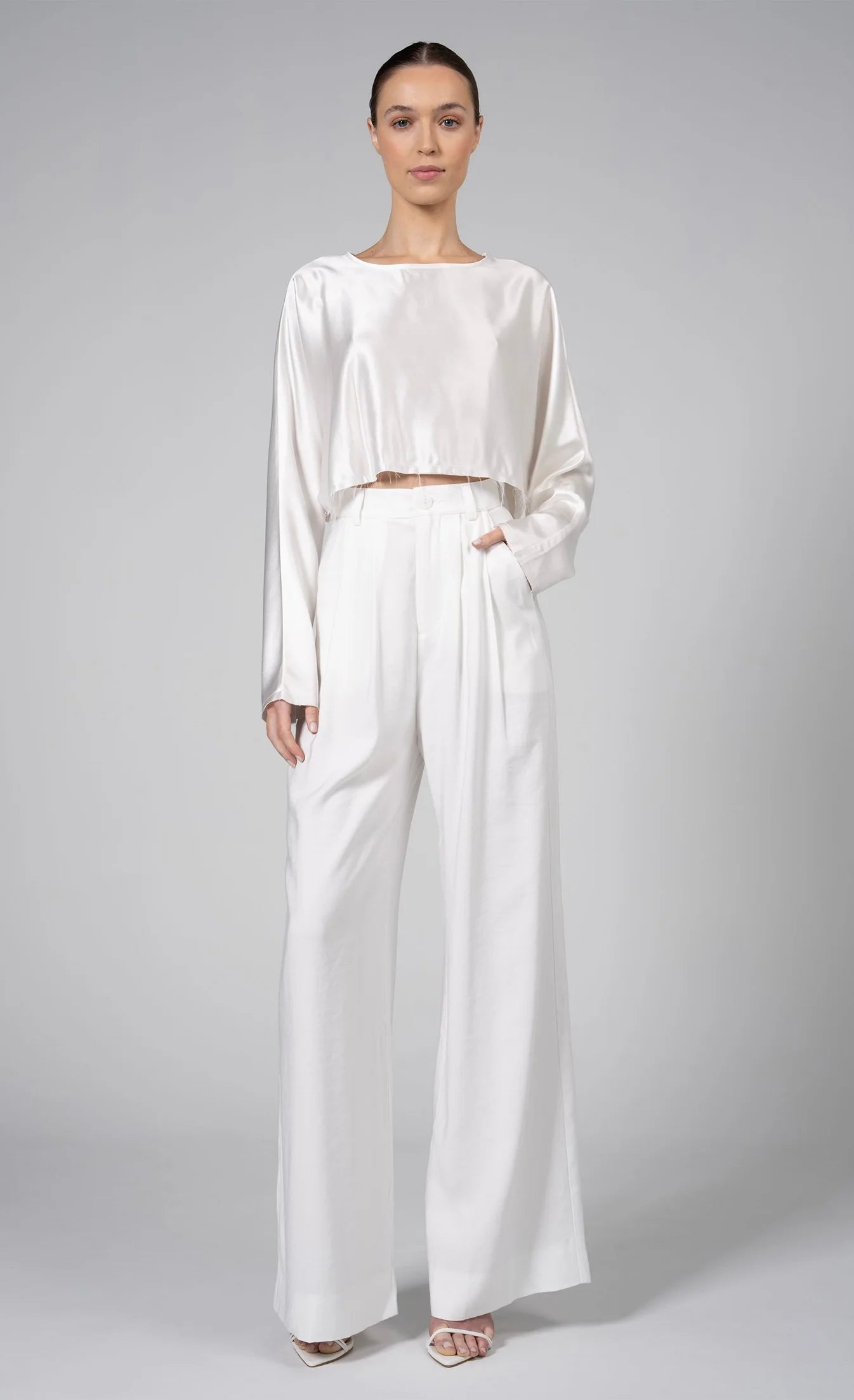 White Fabi Pant High-Waist Trousers