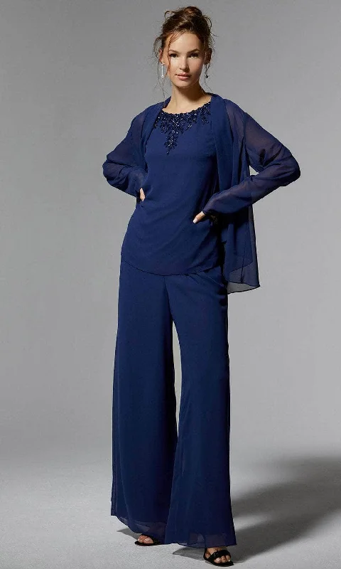 MGNY By Mori Lee 72913 - Beaded Chiffon Pantsuit Trendy Printed Pants