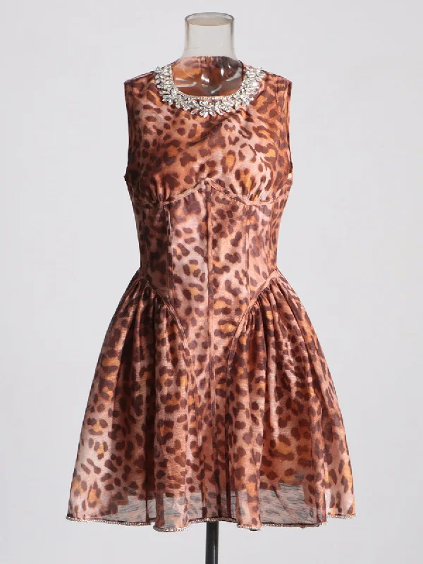 Leopard print short skirt wool skirt warm