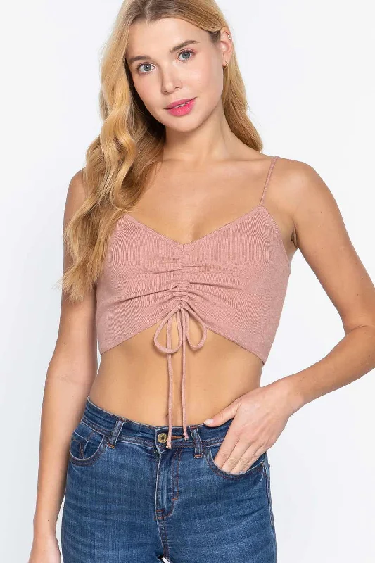 Sweater Knit Crop Cami Top Open Front Closed Front Wrap Front