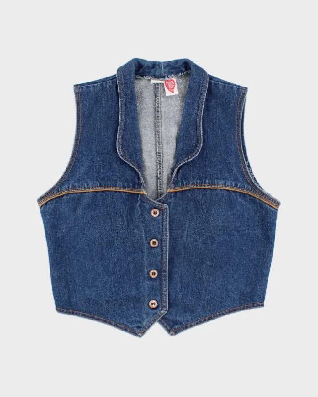 Pulse Denim Sleeveless Vest Jacket - M Wool Fabric Cashmere Fabric Tweed Fabric
