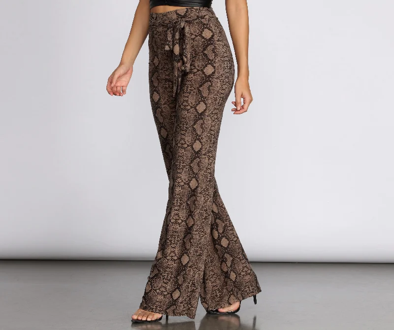 Sassy Stunner Snake Print Pants Stylish Slim Trousers