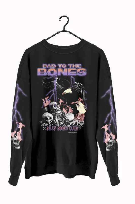 BILLY BONES DEATH RIDER CREW SWEATER - VINTAGE BLACK Lightweight Heavyweight Midweight
