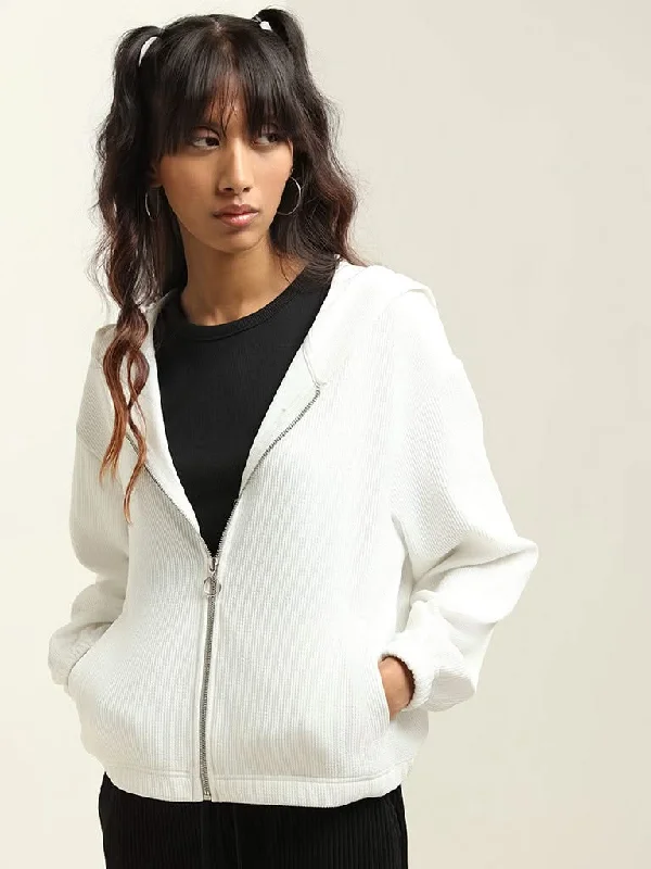 Studiofit White Cotton Blend Hoodie Jacket Faux Fur Jacket Real Fur Jacket Shearling Jacket Studiofit White Cotton Blend Hoodie Jacket Faux Fur Jacket Real Fur Jacket Shearling Jacket