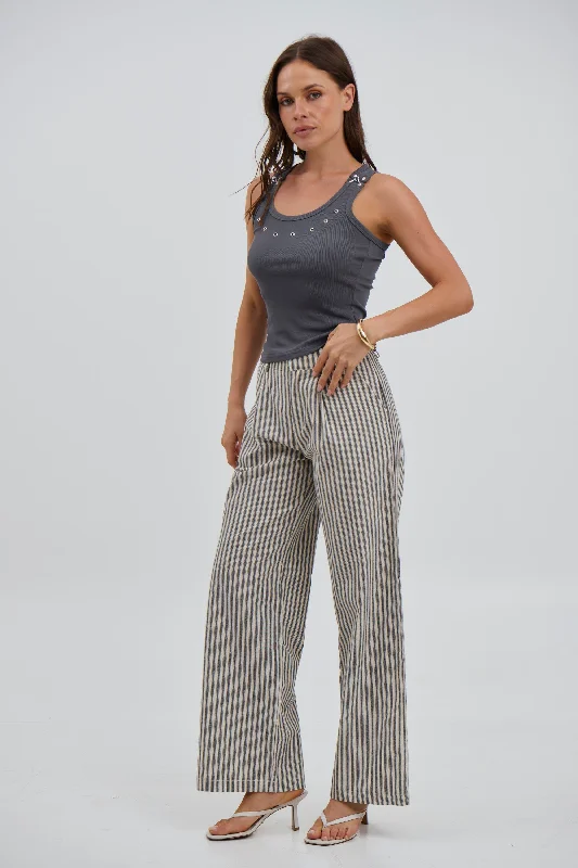 Xander Stripe Pant Black - FINAL SALE Casual Track Pants
