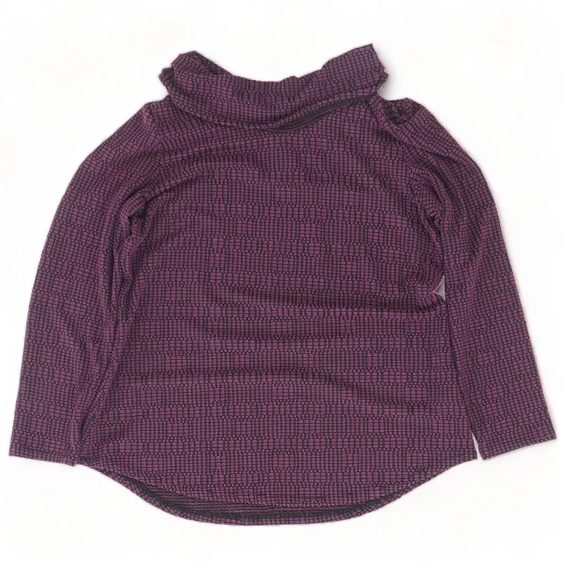 Purple Polka Dot Cowl Neck Sweater Glossy Satin Silk