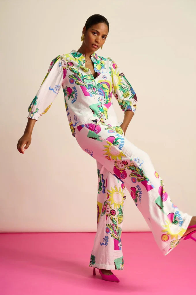 Sicilian Love Pants Relaxed High-Waist Trousers