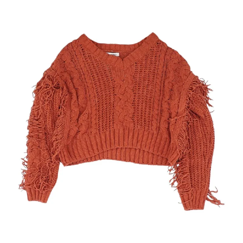 Red Solid Crewneck Sweater Slim Fit Regular Fit Oversized