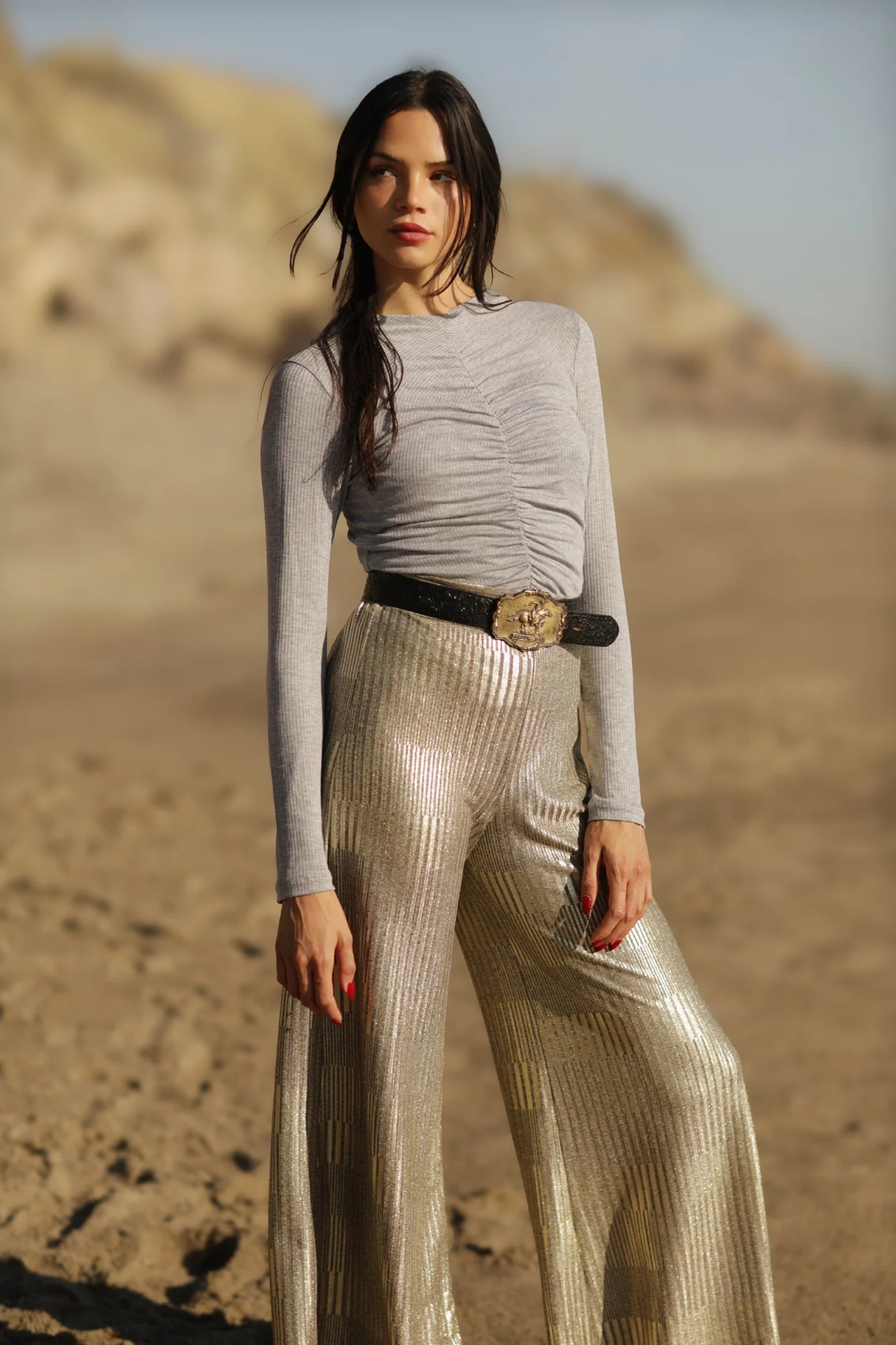 Gold Metallic Pant Fashionable Jogger Pants