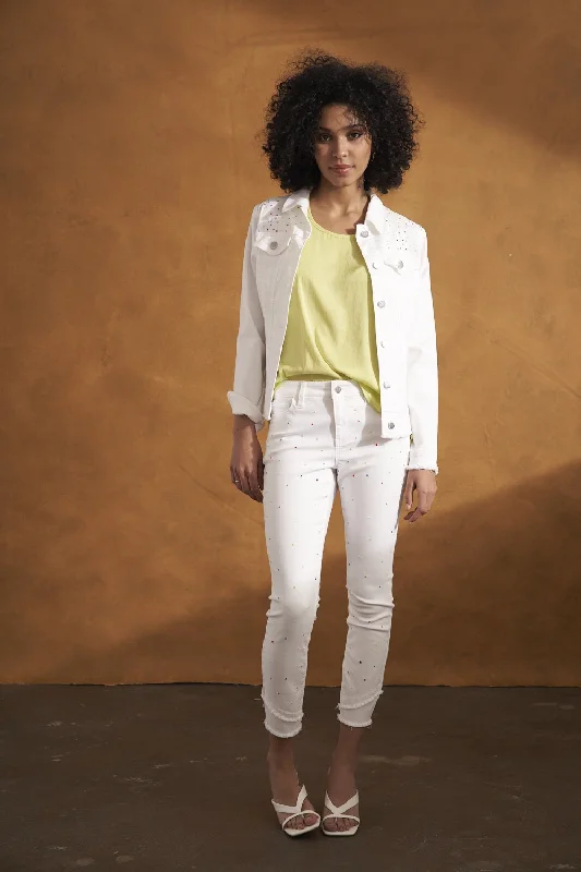 Renaur Woven Jacket R3775D-E2116-White - 1 ONLY SIZE X-SMALL - 20% OFF Jersey Jacket Tulle Jacket Batik Jacket Renaur Woven Jacket R3775D-E2116-White - 1 ONLY SIZE X-SMALL - 20% OFF Jersey Jacket Tulle Jacket Batik Jacket