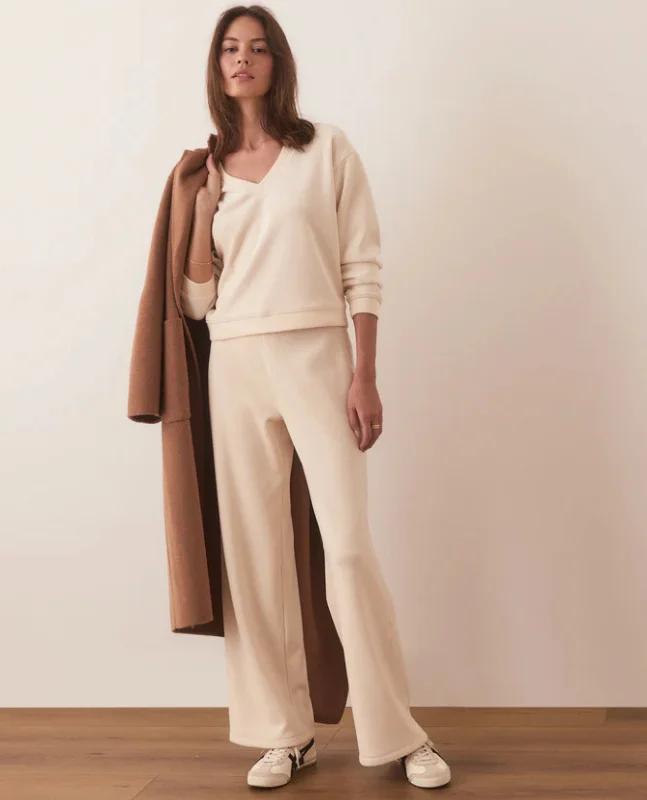 Velour Corduroy Wide Leg Pant Trendy Tapered Pants