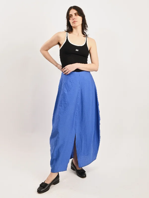 Cobalt Parachute Skirt velvet skirt sumptuous