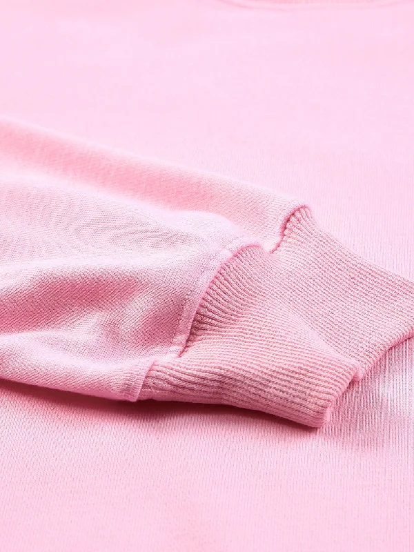 Pink Sweater Ribbed Striped Patterned