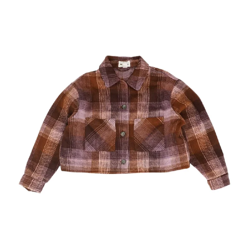 Brown Plaid Cropped Sweater Casual Formal Business