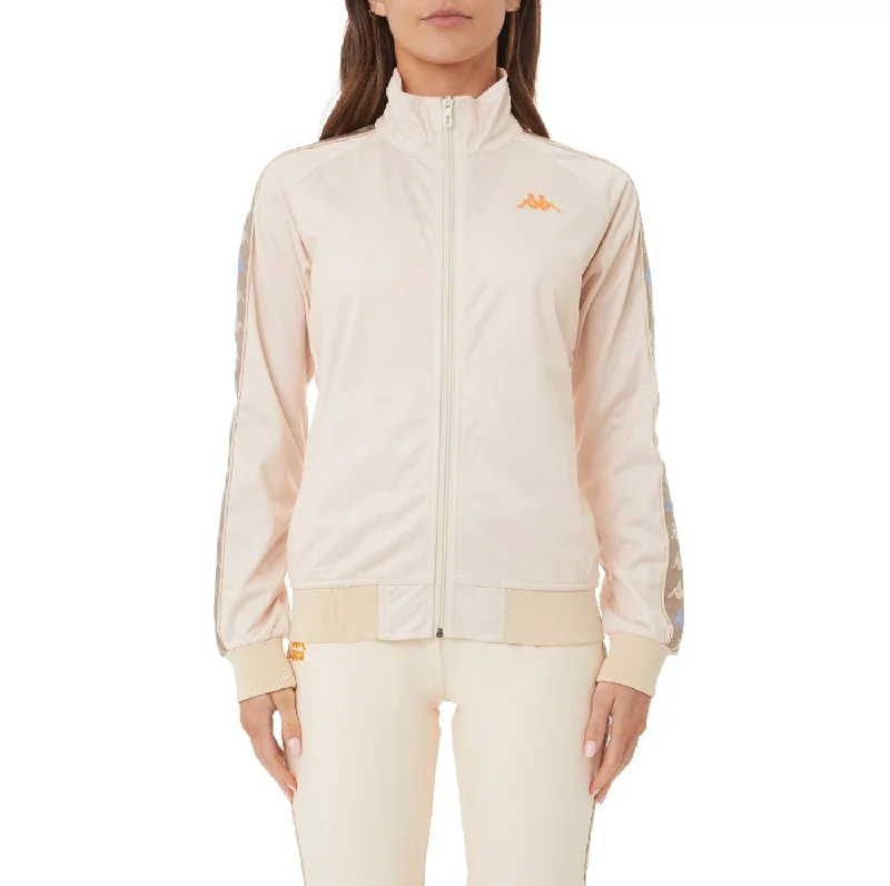 KAPPA WOMENS 222 BANDA FARATSIHO TRACK JACKET - BEIGE Cotton Fabric Linen Fabric Terry Fabric KAPPA WOMENS 222 BANDA FARATSIHO TRACK JACKET - BEIGE Cotton Fabric Linen Fabric Terry Fabric